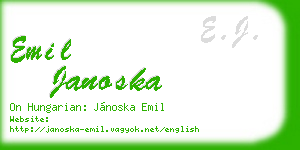 emil janoska business card
